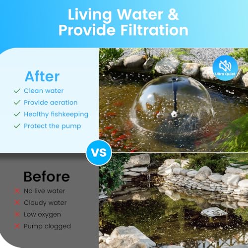 Pond Filter Pump Fountain Kits with UV Clarifier (660GPH with U-V Light)