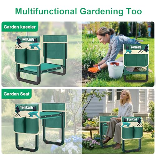 Garden Kneeler and Seat (Green / 11.14" Ultra-Wide Kneeling Pad)