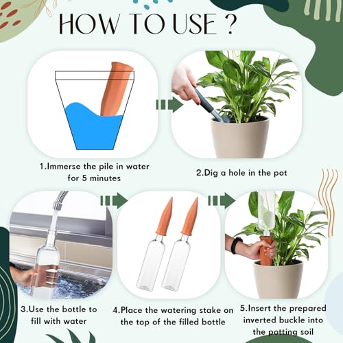 32 Pcs 34oz Plant Watering Devices Self Watering Spikes and Bottles (32 Count)