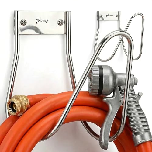 Garden Hose Holder Stainless Steel Small Wall Mount Garden Hose Hook (100 Feet)