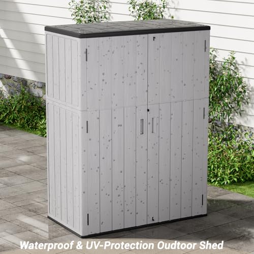 Outdoor Vertical Storage Shed (Gray)