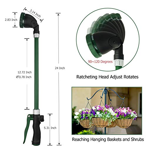 Watering Wand for Hanging Baskets & Windows (Green / 24 Inch)