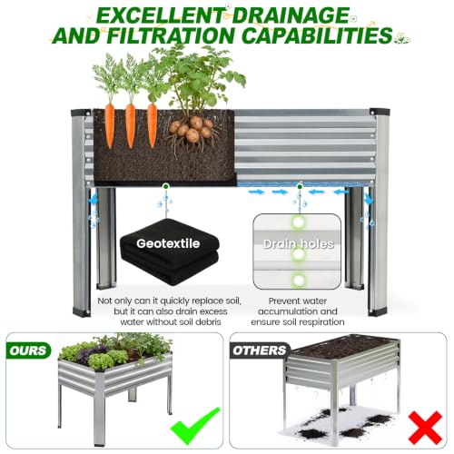 Galvanized Raised Garden Bed with Legs 2Pack (Silver)