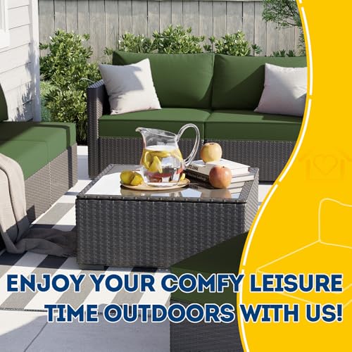 Outdoor Chair Cushions (Dark Moss Green / 23"x23"x5" / 23"x13.5")