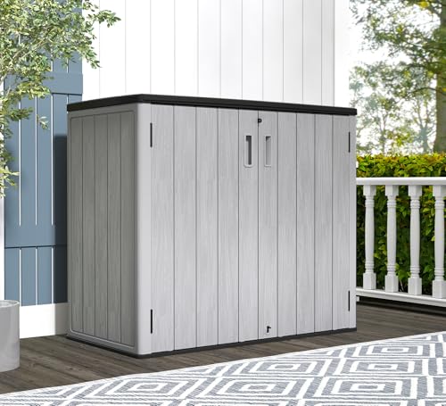 37 Cu.ft Outdoor Storage Cabinet with One Tool Kit (Gray-37 cu ft)