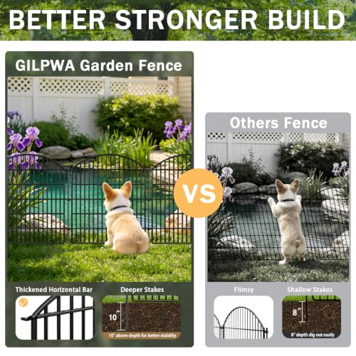 5 Panels Decorative Garden Fence 33in (33in(H) X 12ft(L))