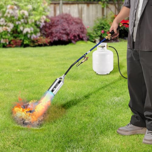 Portable Propane Torch Weed Burner Kit with Storage Bag (Blue 2)