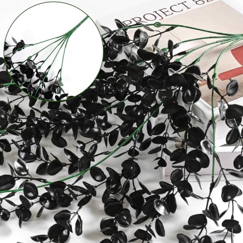 4Pcs Artificial Hanging Plants (Black Ivy / 4Pcs Plants)