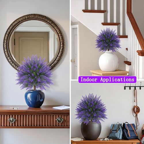24" Set of 2 Artificial Lavender Topiary Bushes with Ground Spike (New Lavender)