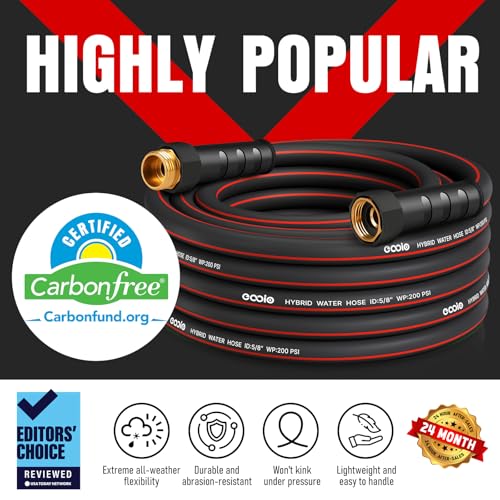 Heavy Duty Garden Hose 75ft (Black+Red / 75ft)