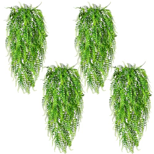 4Pcs Fake Ferns Fake Hanging Plants Artificial Ferns Vine Greenery (Ferns / 4Pcs Plants)
