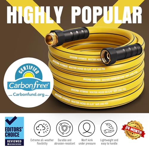 Heavy Duty Garden Hose 35ft (Black+Yellow / 35ft)