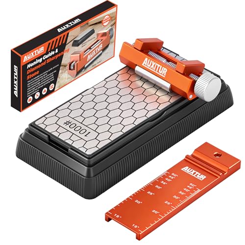 Honing Guide & Chisel Sharpening Jig Set with Angle Rule (guide+stone+rule)