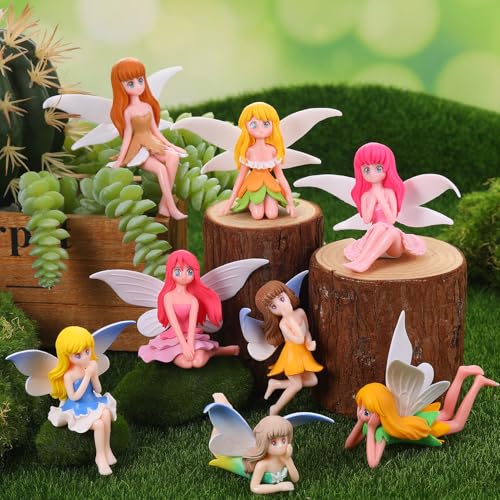 12 Pcs Fairy Figurines Miniature Fairies Dynamic Pose Garden Set (2.55*2.75 inch)