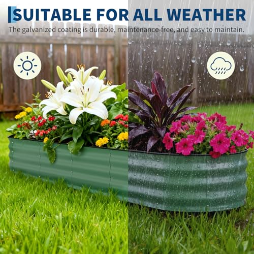 2 Pack 8x2x1.5ft Galvanized Raised Garden Bed (2 Count)