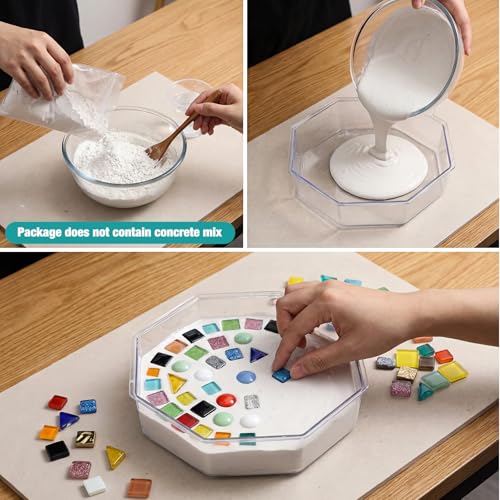 24 Pcs Stepping Stone Mold DIY Craft Kit for Garden (Octagon / 10 Inch)