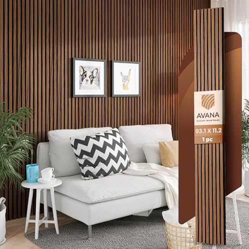 Acoustic Wood Wall Panels (Rustic Walnut / 94X11 (1 PC))