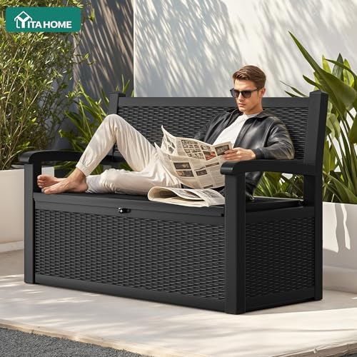 80 Gallon Storage Bench Deck Box (Black / 80 Gallon)