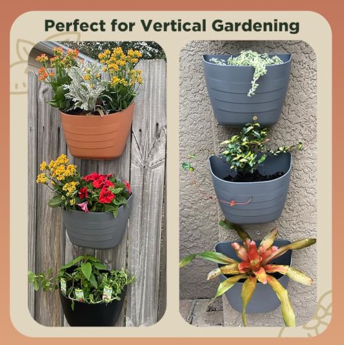 12 Inch Self Watering Wall Planter for Indoor & Outdoor Use (Black / 12 inches - WITHOUT PLUG)