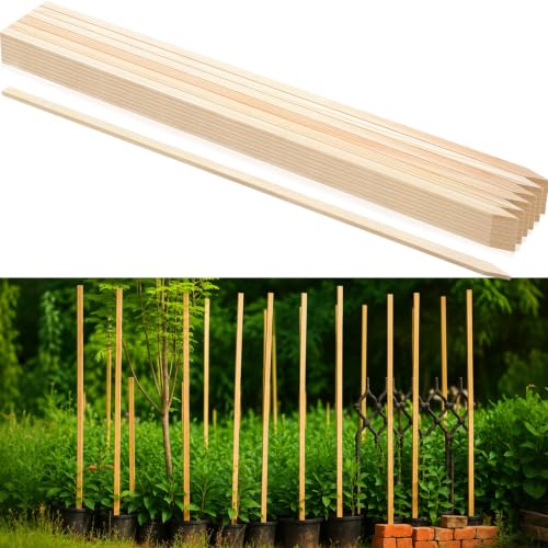 20 Pieces Wooden Garden Stakes 6 ft Grade and Survey Stakes Wooden Garden and Sign Posts for Plant Support Silt Fence Yard Farm Survey Boundaries Baselines (Smooth Stakes / 72 Inch)