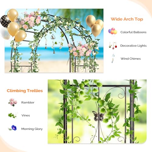 Garden Arbor Arch Archway for Wedding Ceremony Party (Bronze / 7.9 FT)
