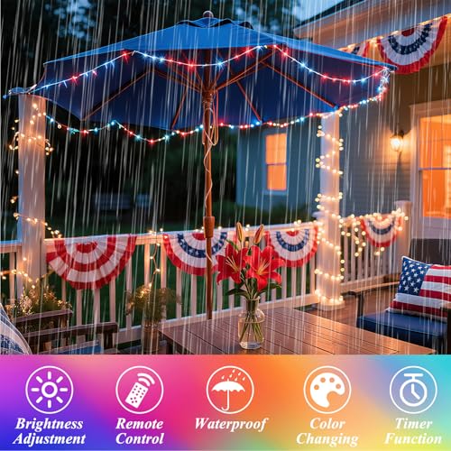 Fairy Lights 34 Colors Changing (Silvery Wire / 2 Pack 60LED/40FT)