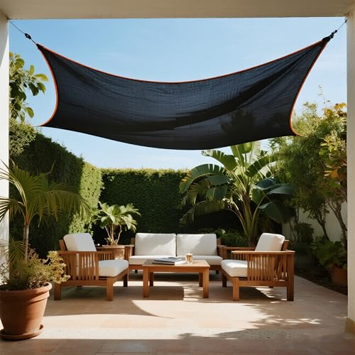 10x20 FT Garden Shade Cloth Black Mesh Tarp with Grommets