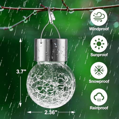 Solar Lights Outdoor Hanging Decorative Globe 8 Pack (8 Count)