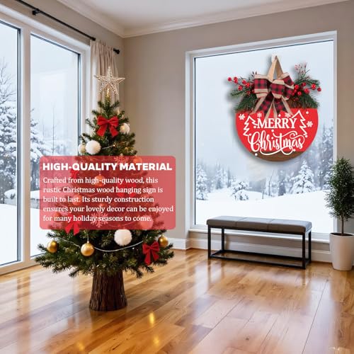 Merry Christmas Wreath Sign for Front Door (Christmas Door Sign-c)