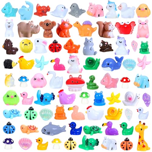 160PCS Mini Resin Animals (Multicolored 160pcs Resin Animals)