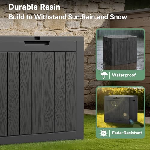 35 Gallon Outdoor Deck Box (Black / 35 gallon)