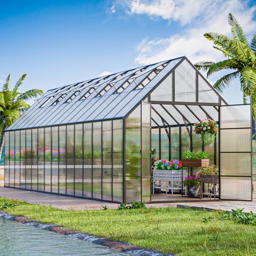 32x10x10 FT Polycarbonate Greenhouse for Outdoors w