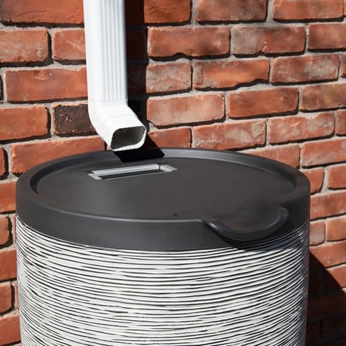 Newport 50‑Gallon Flat‑Back Rain Barrel with Stand & Planter Bundle (Slate / Rain Barrel & Planter Bundle)