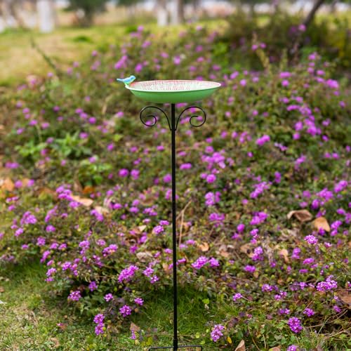 Metal Bird Bath for Outdoor (Green-1)