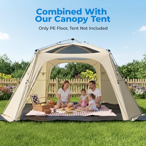 Heavy Duty Tarp Waterproof 13' x 13' Tarpaulin Ground Trailer with Rust Grommet Weather Resistant Cover Outdoor Camping 10 Mil Thick PE Floor Lightweight Mat