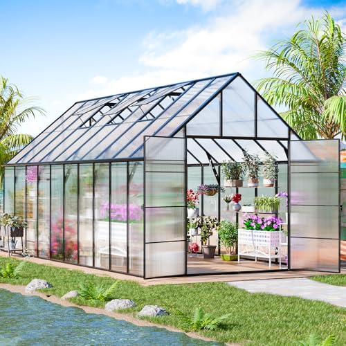20x10x10 FT Polycarbonate Greenhouse for Outdoors w