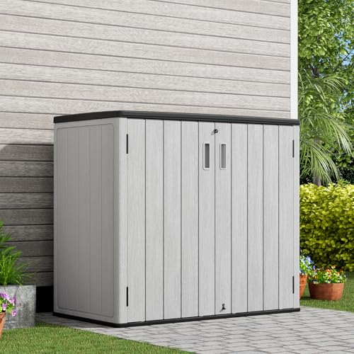Outdoor Horizontal Storage Sheds (Gray / 37 Cu.ft)
