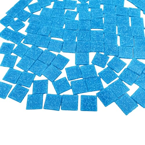 3 4 inch Quartz Glass Mosaic Tiles for Crafts (Blue)