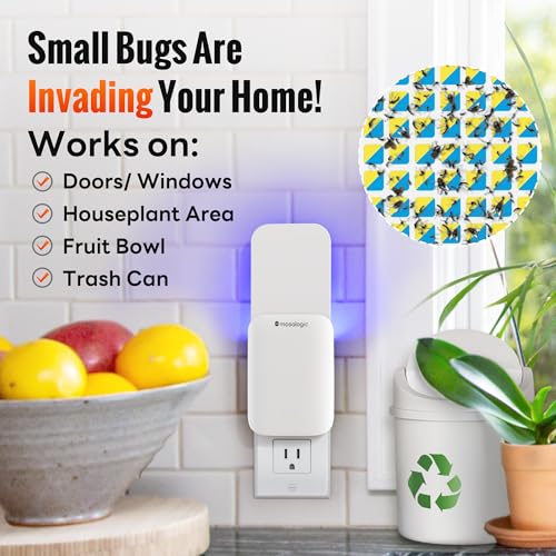 Indoor Fruit Fly Traps Smart Gnat Trap for House Indoor with Motion Sensor Night Light (off white / 1 Device+ 5 Refills)