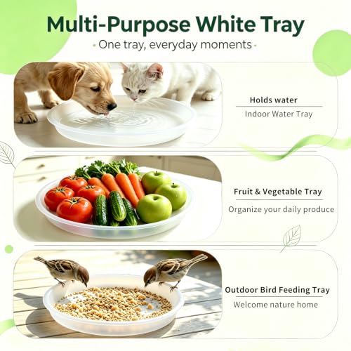 3 Pack Plant Saucer Heavy Large Planter Durable Thicker Plastic Plant Trays for Indoors and Outdoor (Transparent / 12 Inch)