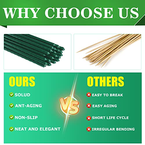 10pcs Steel Plant Stakes 6 Feet (6Ft, Pack of 10)