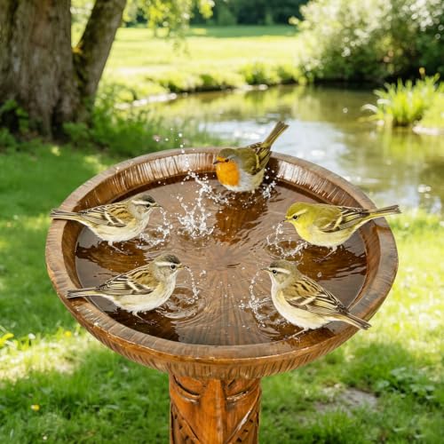 Tiki Bird Bath for Outdoor Garden (24.2" / Tiki Face)