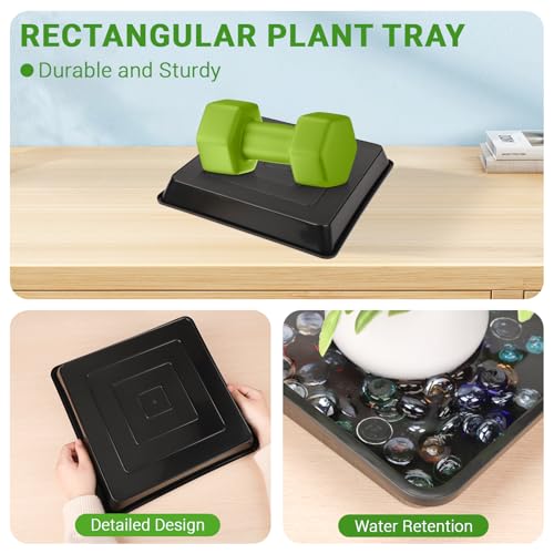 Black Square Plant Saucer (14" / Black)