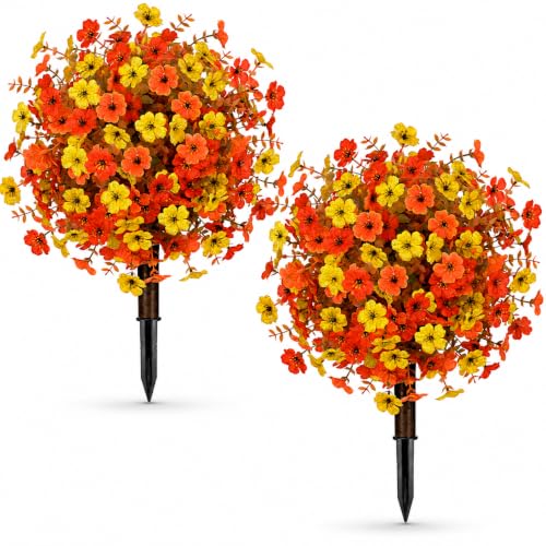 2pcs Fall Artificial Topiary Ball Trees (Mixed Color)