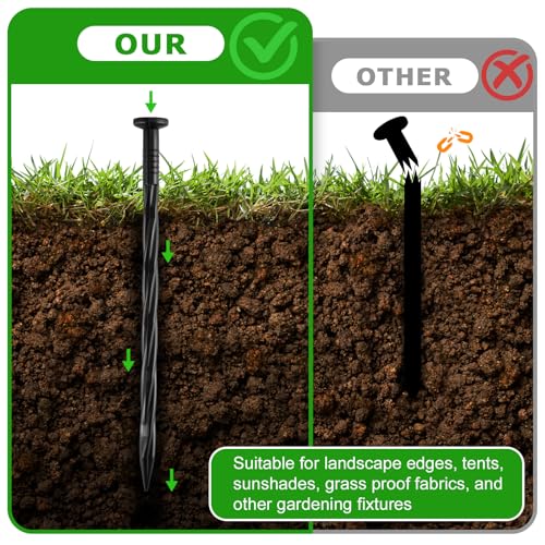 200Pcs 8 Inch Plastic Landscape Edging Spikes (200 Count)