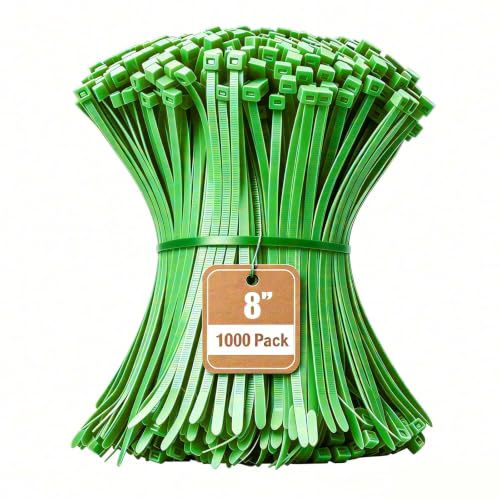 8 Inch Green Zip Tie 1000 PCS (8 inch / Green)