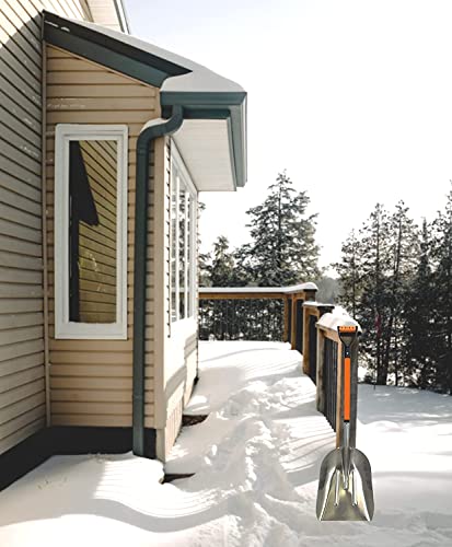 Ashman Aluminium 48 inch Snow Shovel with Large Head and Durable Handle (Scoop Shovel / 2 Pack)