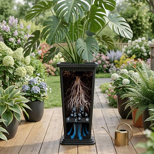 Plastic 24" Tall Outdoor Planters Set of 2 (2 Count)