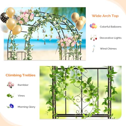 Garden Arbor Double Layer Arch Archway for Wedding Ceremony Party (Bronze / 7 FT)