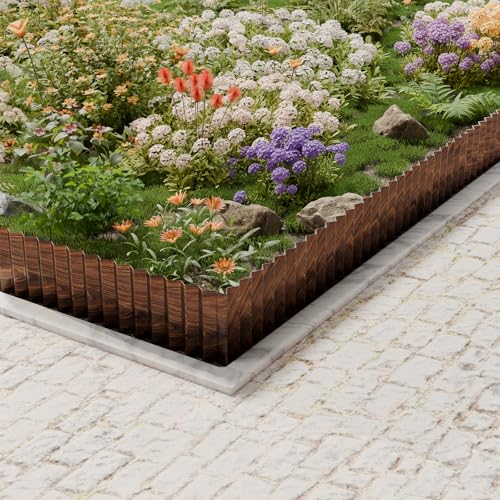 Corrugated Metal Garden Edging (Brown)
